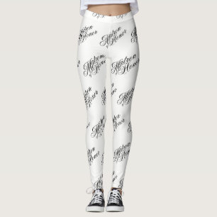 Matron  of Honor Leggings - Black on White
