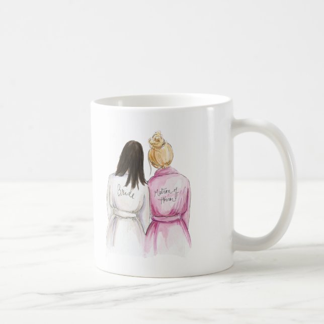Matron of Honor? Long Dk Br Bride Blonde Bun Maid Coffee Mug (Right)