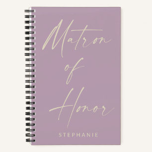 Matron of Honor Minimalist Lilac Personalized Notebook