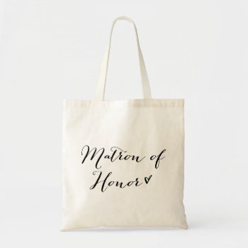 Matron Of Honor | Modern Calligraphy Tote Bag by KeikoPrints at Zazzle