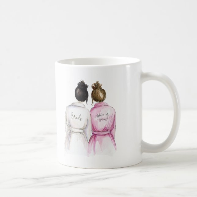 Matron of Honor? Mug Black Bride Brunette Maid (Right)