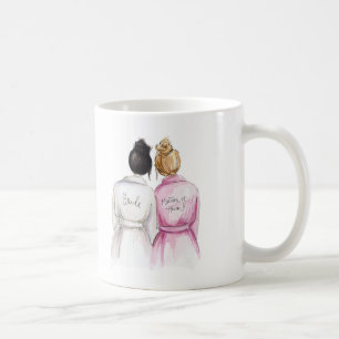 Matron of Honor? Mug Black Bun Bride Dk Bl Maid