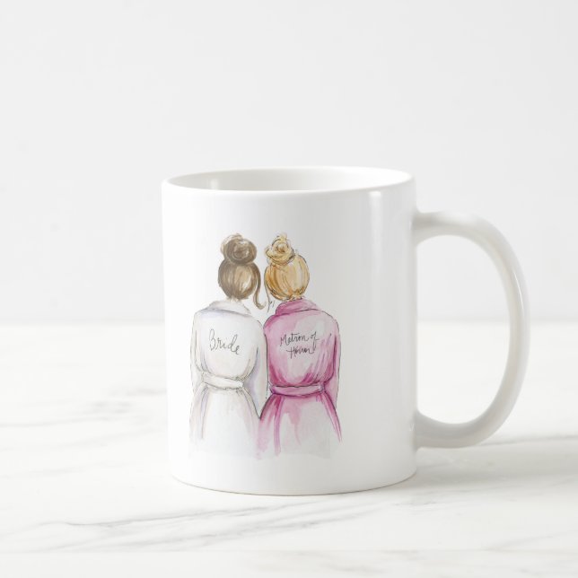 Matron of Honor? Mug Brunette Bride Blonde Maid (Right)
