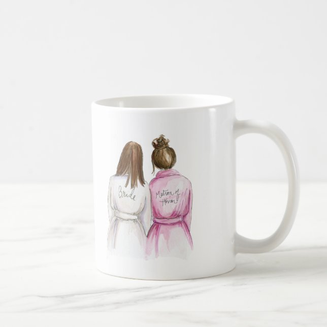 Matron of Honor? Mug Brunette Bride Brunette Maid (Right)