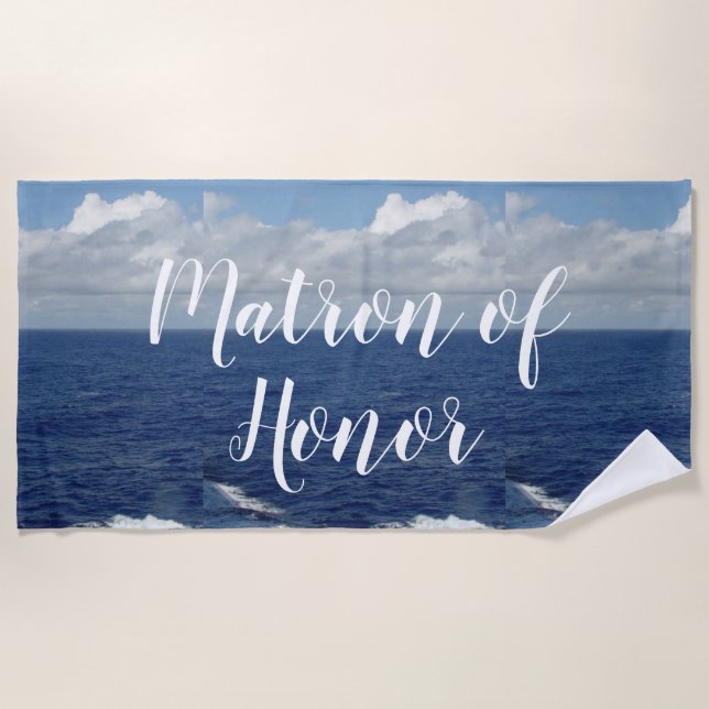 Matron of Honor Ocean Waves Beach Towel (Front)