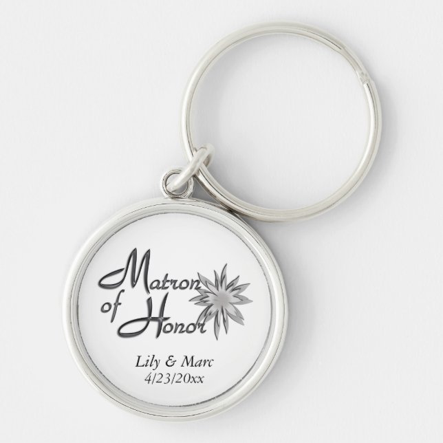 Matron of Honor Personalized Keychain (Front)