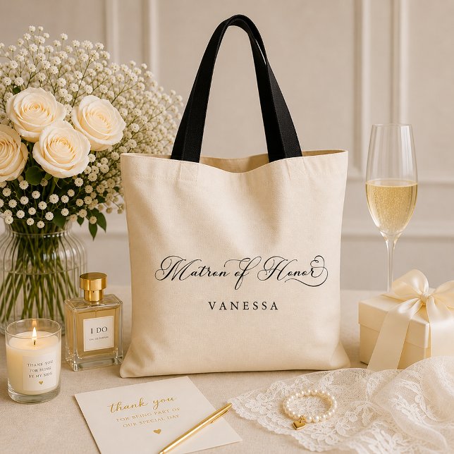 Matron of Honor Personalized Wedding Tote Bag (Matron of Honor Tote Bag)