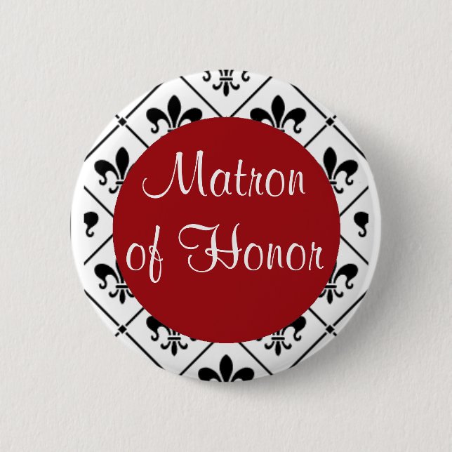 Matron of Honor Pinback Button (Front)