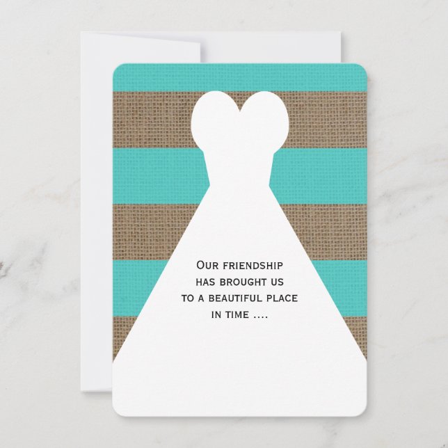 Matron of Honor Poem Turquoise Invitation (Front)
