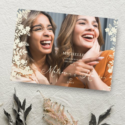 Matron of Honor Proposal Botanical Frame Photo