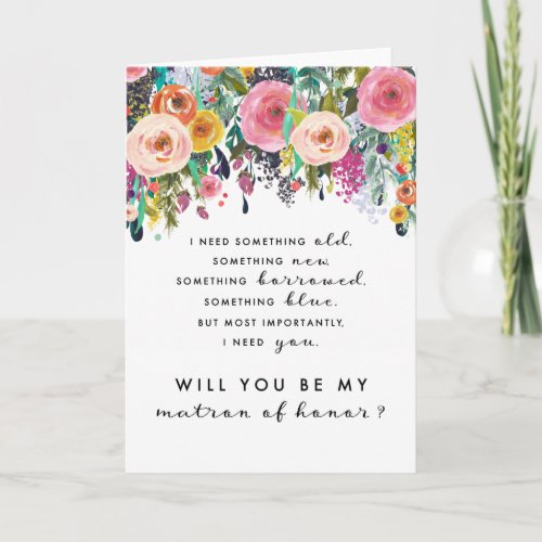 Matron of Honor Proposal Card Ashley Collection Card