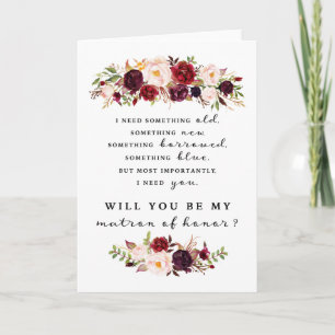 Matron of Honor Proposal Card, Folded Card