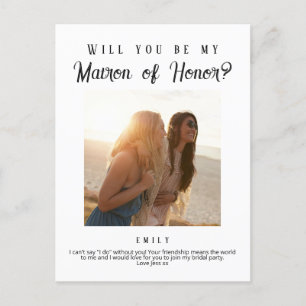 Matron of Honor proposal, Custom Newspaper  Postcard