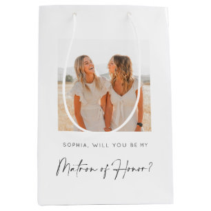 Matron of Honor Proposal Gift Bag with Photo