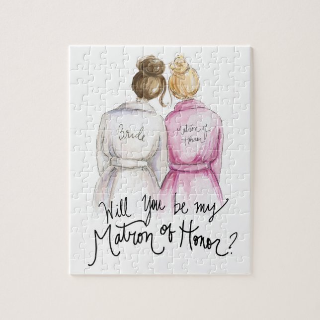 Matron of Honor? Puzzle Br Bun Bride Bl Bun Maid (Vertical)
