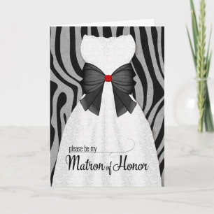 Matron of Honor Request in Animal Print Bridal Invitation