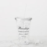 Matron of Honor Script Customized Acrylic Tumbler<br><div class="desc">This very classic and traditional 16 oz. acrylic tumbler with the word Matron of Honor (which is customizable for any wedding party member), the matron of honor's name in a lovely script font, the bride and groom's names, and their wedding date would be perfect for your most important bridesmaid. It'd...</div>