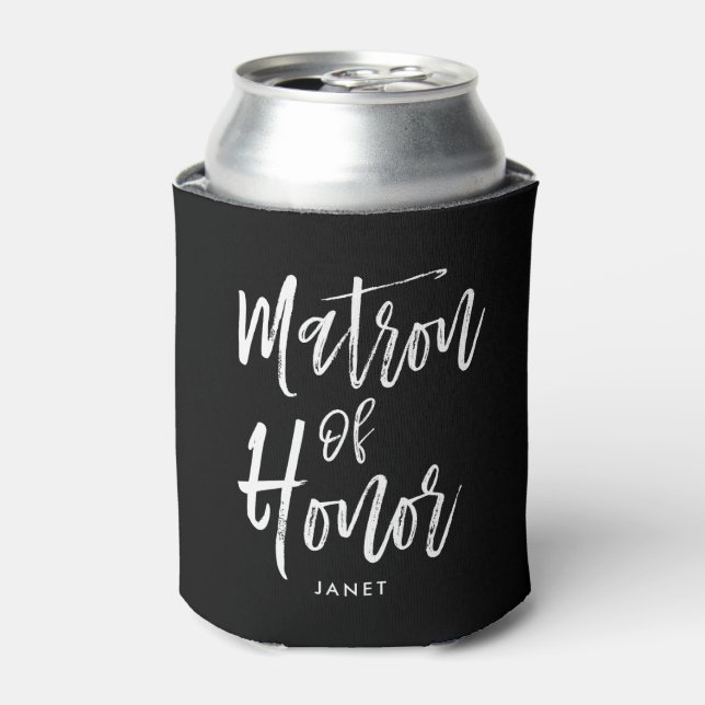 Matron of Honor | Script Style Custom Wedding Can Cooler (Can Front)