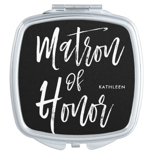 Matron of Honor  Script Style Custom Wedding Compact Mirror