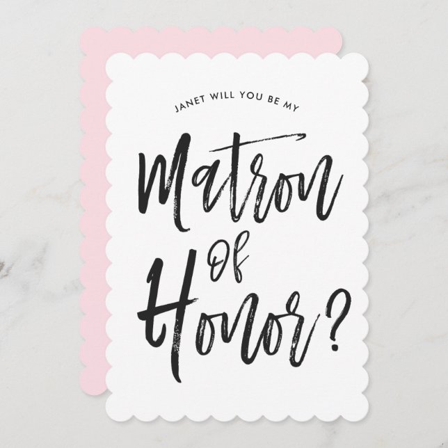 Matron of Honor | Script Style Custom Wedding Invitation (Front/Back)