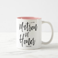 Matron of Honor | Script Style Custom Wedding Two-Tone Coffee Mug