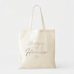 Matron of Honor - Silver faux foil tote bag