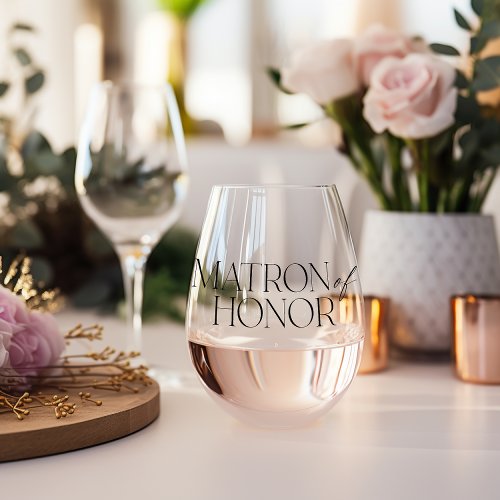 Matron of Honor Stemless Wine Glass