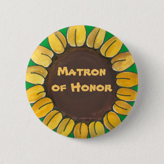 Matron of Honor Sunflower Button