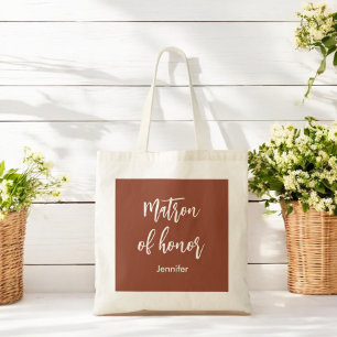 Matron of Honor Terracotta Brown Tote Bag