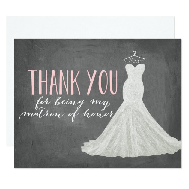 Matron Of Honor Thank You | Bridesmaid Card