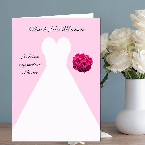 Matron of Honor Thank You Card __ Gown