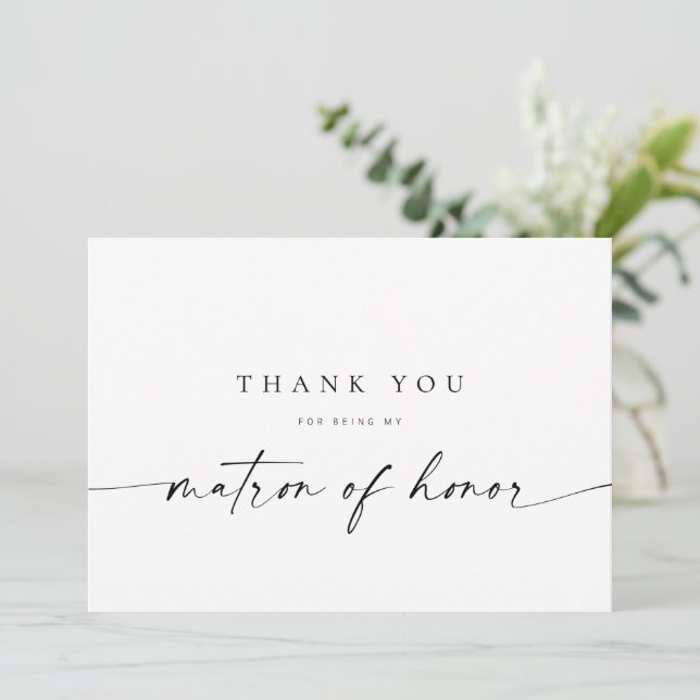 Matron of Honor Thank You Card | Modern Minimalist (Standing Front)