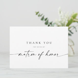 Matron of Honor Thank You Card   Modern Minimalist
