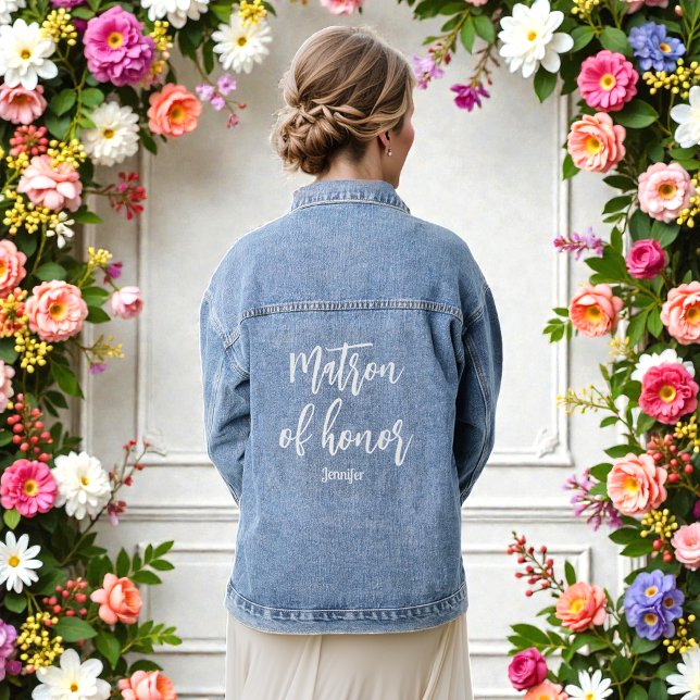 Matron of Honor Wedding Bridal Shower Denim Jacket (Creator Uploaded)