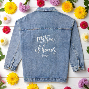 Matron of Honor Wedding Bridal Shower Denim Jacket