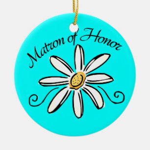 Matron of Honor Wedding Ceramic Ornament