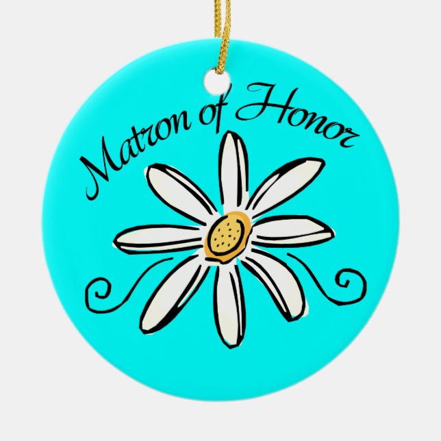 Matron of Honor Wedding Ceramic Ornament (Front)