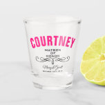 MATRON OF HONOR WEDDING PARTY SHOT GLASS<br><div class="desc">PERSONALIZED MATRON OF HONOR WEDDING PARTY SHOT GLASS</div>