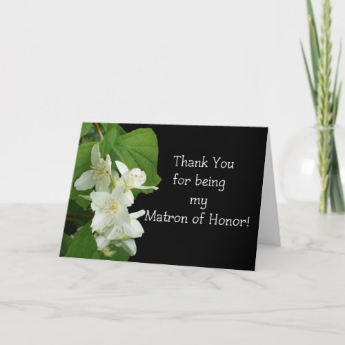 Matron of Honor Wedding Thank You Card