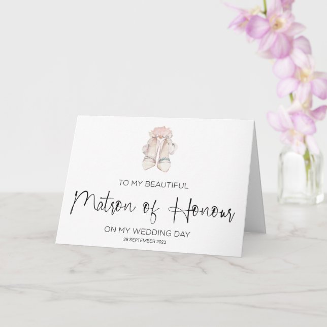 Matron of Honor Wedding Thank You From Bride Card (Orchid)