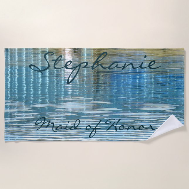 Matron or Maid of Honor Abstract Beach Towel (Front)