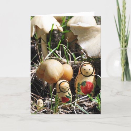 Matroshka in a Mushroom Patch Card