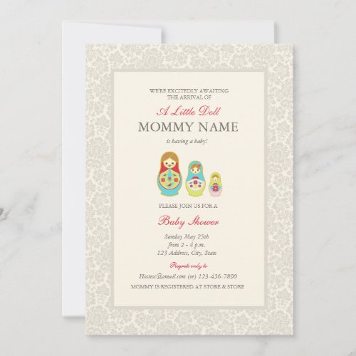 Matroyshka Russian Nesting Dolls Shower Invite