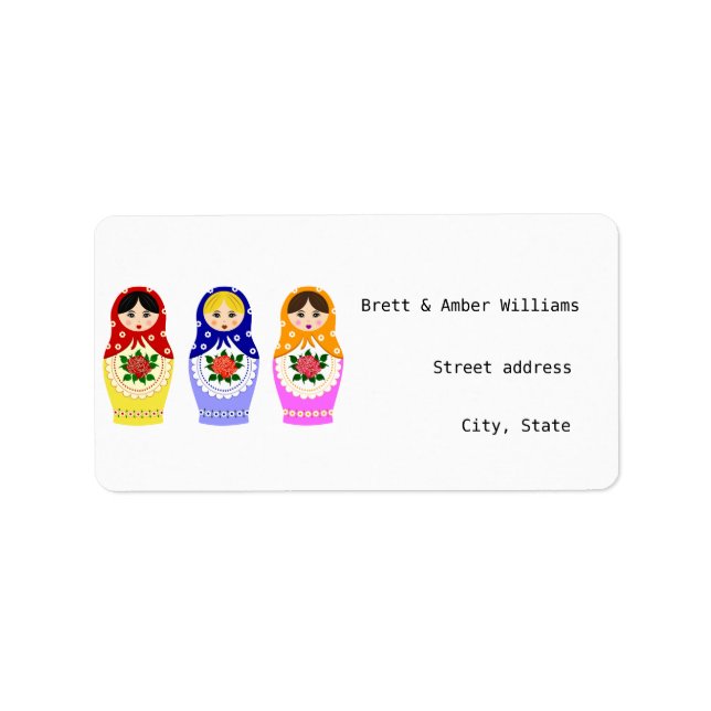 Matryoschka dolls address labels (Front)