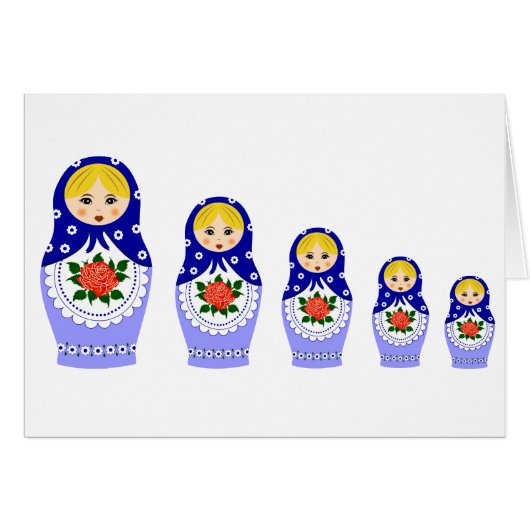 Matryoschka dolls blue cards (Front Horizontal)
