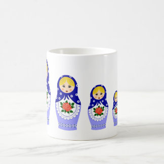 Matryoschka dolls blue coffee mug