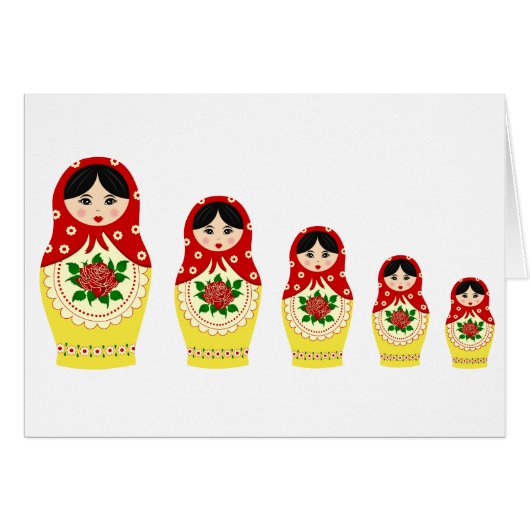 Matryoschka dolls red cards (Front Horizontal)