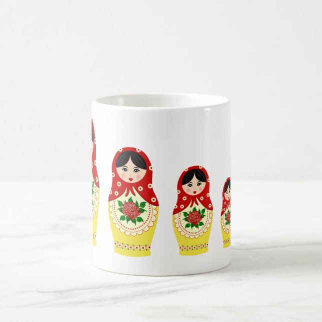 Matryoschka dolls red coffee mug (Center)