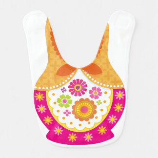 Matryoshka Bib - Orange and Pink