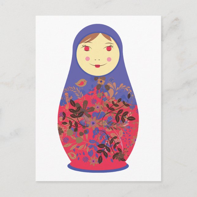 Matryoshka Doll 2 ~ Russian / Babushka Nesting Postcard (Front)